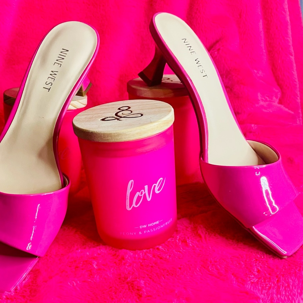 Perfect pink Nine West short heels in Barbie pink perfect for every day